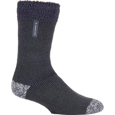 Heat Holders - Luxe fleece gevoerde bedsokken voor heren - Houtskool (Lumi)