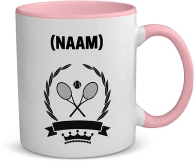 Akyol - tennis met eigen naam koffiemok - theemok - roze - Tennis - tennisser - sport - 350 ML inhoud