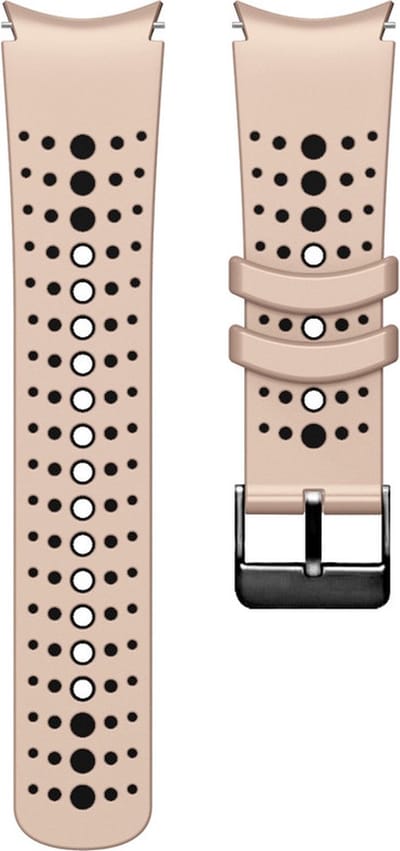 Siliconen bandje - geschikt voor Samsung Galaxy Watch 7 / Watch FE / Watch 6 / Watch 6 Classic / Watch 5 / Watch 5 Pro / Watch 4 / Watch 4 Classic - beige-zwart