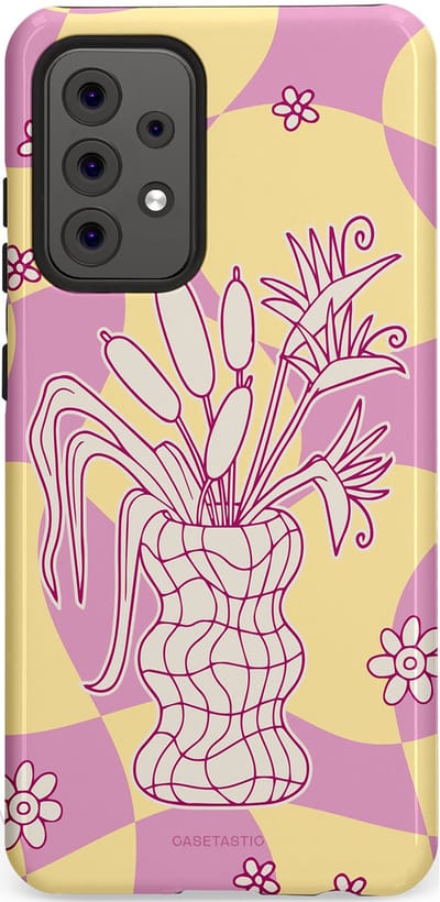 Casetastic Hoesje Geschikt voor Samsung A52 (4G/5G/s) - Stijlvolle Beschermende Duo-layer Case - Bosje vol roze