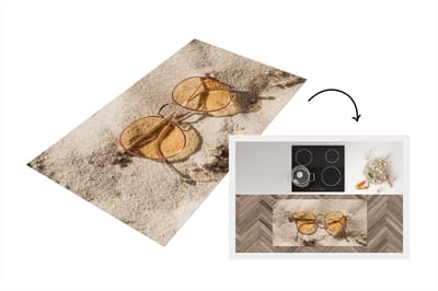 Keukenloper - Loper keuken - Zonnebril - Zand - Strand - 120x60 cm - Keukenloper vinyl