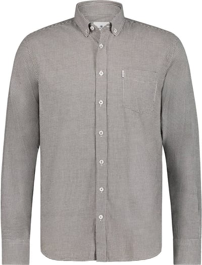 State Of Art Overhemd Wol Pied De Poule Groen - Maat M - Heren - Overhemden Casual