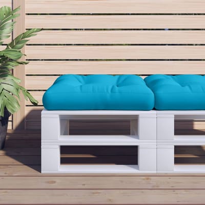 vidaXL - Palletkussen - 58x58x10 - cm - stof - lichtblauw