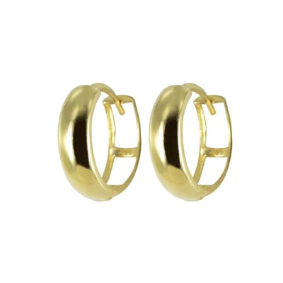 New Bling 9NBSAM-G190626 Gouden Oorringen - Dames - Glad - 12 x 3,5 mm - Scharnier - 14 Karaat - Goud