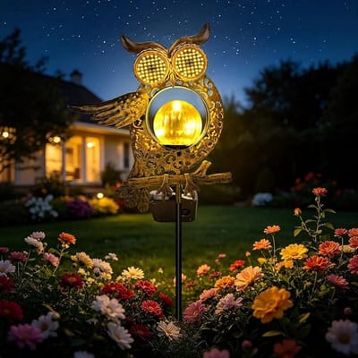 Uil solar tuinlamp, buitentuin decoratie, weersbestendig IP55, solar uil met dynamisch knipperlicht, LED lichtstand, voor gazon, terras, landschap, tuincadeaus voor vrouwen en moeders