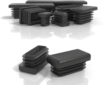 Rechthoekige lamellenpluggen voor vierkante buizen - 30x20 mm - Set van 4 - Polyethyleen - Afdekpluggen voor staal en aluminium