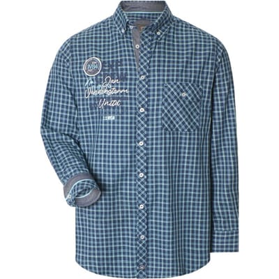 Jan Vanderstorm herren Overhemd - 41/42 - donkerblauw - Plus Size