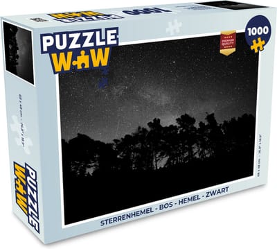 Puzzel Sterrenhemel - Bos - Hemel - Zwart - Bomen - Legpuzzel - Puzzel 1000 stukjes volwassenen