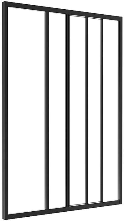 Vente-unique Schuifraam van gepoedercoat zwart aluminium 90 x 130 cm (B x H) -RAVENA