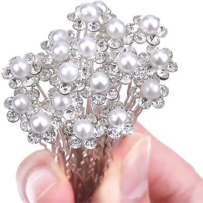 Set van 40 Haarspelden met Kristallen, Bloemen en Vintage Ontwerpen voor Bruiloften en Feestjes, Perfecte Haaraccessoires voor Vrouwen en Meisjes