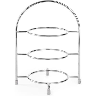 HENDI Serveerstandaard voor borden – verchroomd metaal – max. Ø 275 mm – 3 borden – 290x290x x(H)440 mm