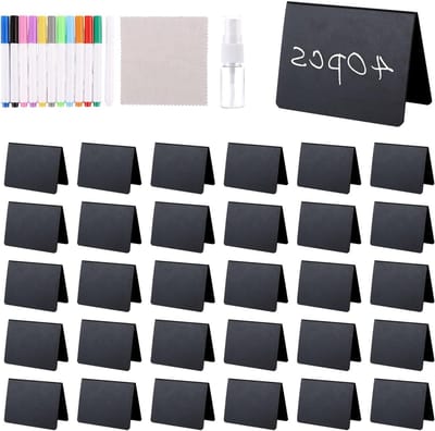 Set van 40 Kleine Schoolborden voor Schrijven, Mini A-vormige Borden, Ideaal voor Prijslabels, Buffetten en Feesten