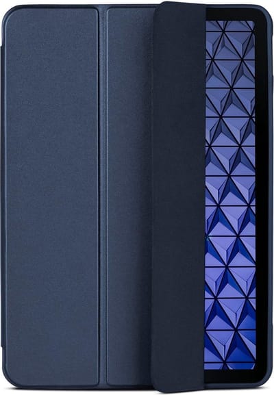 Casemania Hoes Geschikt voor Samsung Galaxy Tab A9 (8.7 inch) - Donker Blauw - Tri Fold Tablet Case - Smart Cover
