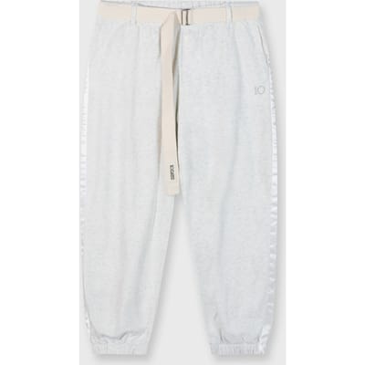 10DAYS Belted Bar Jogger Fleece White Melee Maat: S | Joggingbroeken Outlet | Dames | Grijs
