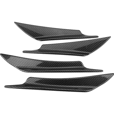 4 pièces Déflecteur de lèvre de pare-chocs avant de voiture Ailettes Canards Spoiler de carrosserie Fibre de carbone gray