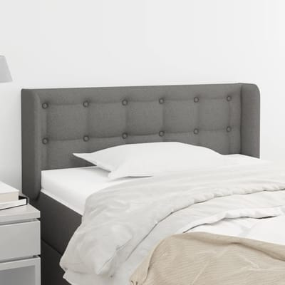 vidaXL - Hoofdbord - met - randen - 103x16x78/88 - cm - stof - donkergrijs