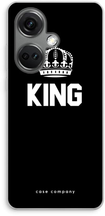 Case Company® - Hoesje geschikt voor OnePlus Nord CE 3 hoesje - King zwart - Soft Cover Telefoonhoesje - Bescherming aan alle Kanten en Schermrand
