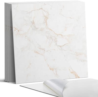 Coloray Wandpanelen Zelfklevend - Elegant marmerpatroon Zelfklevende Wandpanelen - 50 cm x 50 cm - Wit Wandpaneel PVC - 4 stuks - Texturen Wandpanelen Zelfklevend - Wandpaneel Keuken - Wandpanelen Badkamer