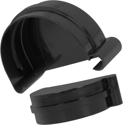 Dakgoot Eindstuk - Gootstop Rechts - Waterdicht Afsluiten - Duurzaam PVC Materiaal - 125 mm - Zwart