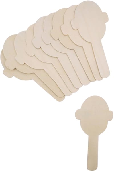 Eduplay houten knutselstokjes gezichten - creatieve speelgoedset 10 stuks.