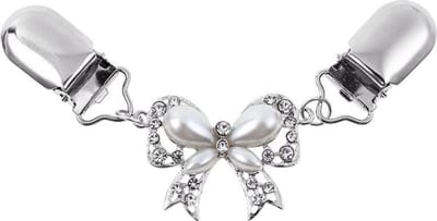 Fako Bijoux® - Vestsluiting - Vestclip - Sjaalspeld - Vestklem - Strik - Wit