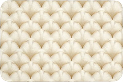Badmat 90x60 cm - Antislip - Waaier - Motief - Goud - Badmatten voor badkamer - Badkamermat - Douchemat - Badkamer mat