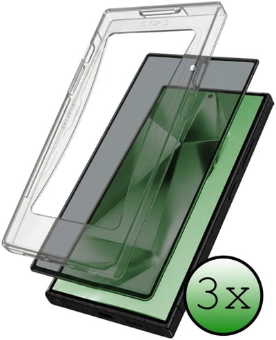 Screenprotector - 3 Stuks Geschikt voor Samsung Galaxy S24 Ultra - Met Installatie Kit - Privacy Filter - Beschermglas - Flexibel Glas - Tempered Glass - Screen Protector