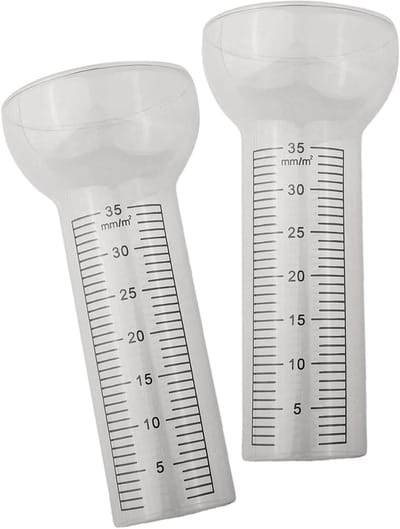 Regenmeter Glas - Neerslagmeter Cilinder - Buiten Tuinieren - Heldere mm Schaal - 45 x 17 cm - Transparant