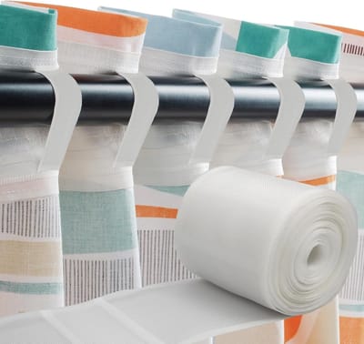 Transparante Plooitape voor Gordijnen 10 m x 10 cm, Ideaal voor Naaien, Rimpeltape zonder Boren voor Woonkamer en Slaapkamer, Perfect voor Hotels