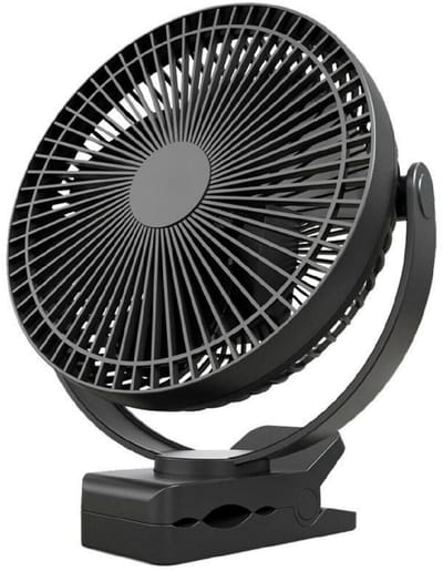 GELLDG 8 Inch Tafelventilator - Clip Ventilator met 360° Rotatie - 3 Snelheden - Geschikt voor Kantoor, Thuis en Reizen - Kunststof - Compact en Verstelbaar