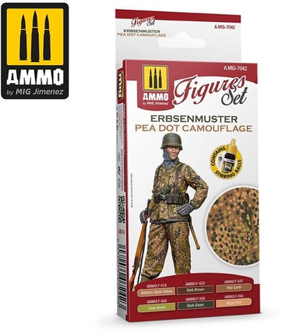 AMMO by Mig Jimenez Hobbyverf Acrylverf - MIG 7042 Erbsenmuster Pea Dot Camouflage Figures - Acryl Set Verf set - 6x 17 ml