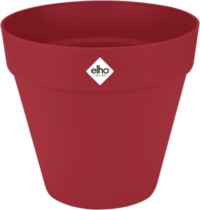 Elho Loft Urban Rond 20 - Bloempot voor Buiten - Ø 19.3 x H 17.5 cm - Theater rood