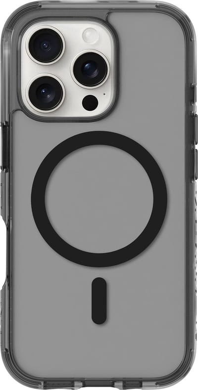 LAUT Crystal Matter X Hoesje, Ultra Transparant, 6m Valbescherming, MagSafe® Compatibel, IMPKT Cell Technologie, voor Apple iPhone 16 Pro, Transparant Zwart