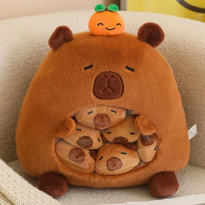 Kapibara Pluche Speelgoed Tas Oversized Snack Gevuld Met Zacht Pluche Kinder Verjaardag Kerst Cadeaus Woondecoratie 35cm