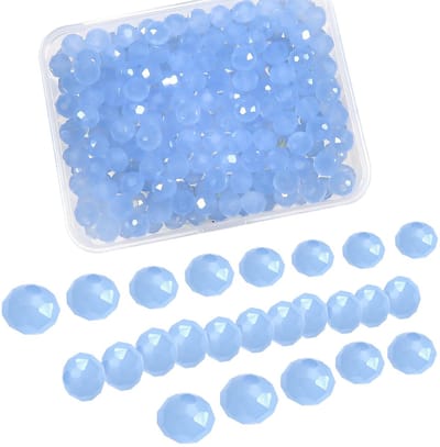 Dailygoods- Glazen Kralen 220 Stuks - Lichtblauw - Rond - 6 mm - Kristalglas - Sieradenaccessoires - Sieradenkralen