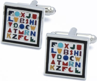 Manchetknopen - Gekleurde Letters Vierkant