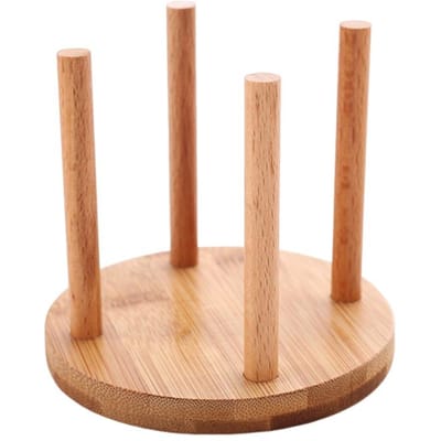 Bamboe Houten Beker Opbergrek Creatief Rond DIY Huishoudelijke Bekerhouder Voor Wegwerp Papieren Beker Aanrecht Bureau Opbergrek