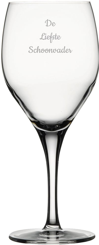 Gegraveerde witte wijnglas 34cl De Liefste Schoonvader