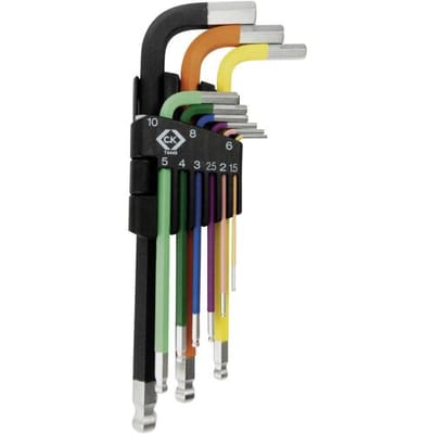 C.K Inbussleutelset Sleutelbreedte (metrisch): 1.5 mm, 2 mm, 2.5 mm, 3 mm, 4 mm, 5 mm, 6 mm, 8 mm, 10 mm