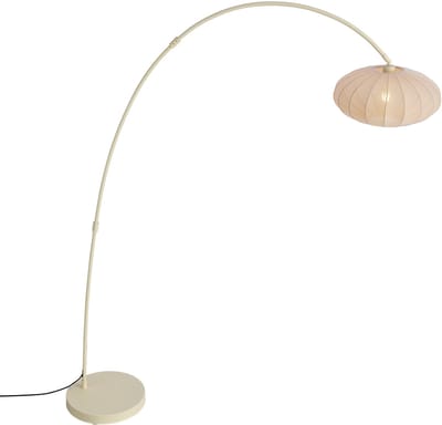 QAZQA bida - Japandi Booglamp | Vloerlamp | Staande Lamp - 1 lichts - H 185 cm - Beige - Woonkamer