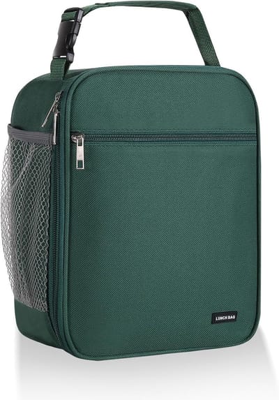 KZQ Unisex geïsoleerde lunchbox/rugzak, geschikt voor werk, picknicks en reizen - Donkergroen