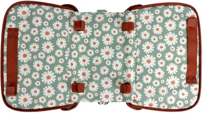 Thijox - Waterdichte Canvas Fiets Achter Dubbele Fietstas - Vintage Bloempatroon - Grote Capaciteit - Uniseks Design - Ideaal voor Boodschappen en Fie