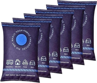 Luchtontvochtiger Zakken - Vochtvreters - Vocht Absorberen - Herbruikbaar Magnetron - 6 stuks 200g - Blauw