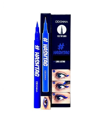 D'Donna - Eyeliner Vilten Punt - Mat - Helder Blauw - NIET WATERPROOF - NIET ZWART - Inhoud 2 gram - In doosje verpakt