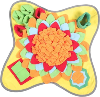 Snuffelmat voor Honden - Voer Puzzel - Honden Training - Antislip Onderkant - 48x48 cm - Geel