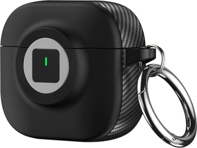 Telestore - Hoesje geschikte voor AirPods 4 - TPU hybride zwart hoesje Beschermhoes - Shockproof AirPods 4 Cover - AirPods 4 Hoesje - Geschikt voor Apple Airpods 4 - zwart - hard en TPU cover