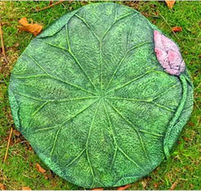 Stepping Garden Stones - Decoratieve Tuintegels - Aanleggen Paden - Lotus Blad Patroon - 36 cm Diameter - Blauw Groen