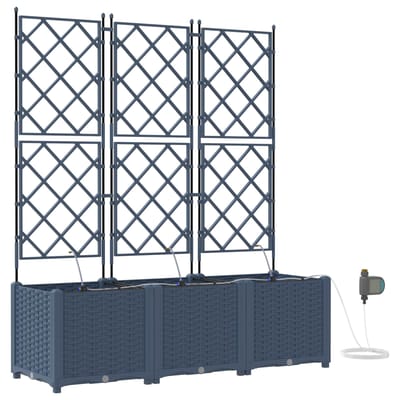 vidaXL - Plantenbak - 3 - st - Grijs - 120 - x - 40 - x - 142 - cm - PP