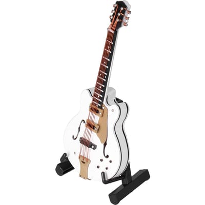 Gitaar Model Mini Exquise Wit Muziekinstrument Handwerk Ornament voor Huis Kantoor Decoratie white