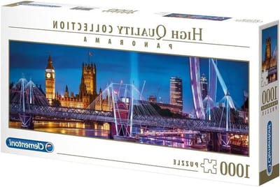 Panorama Legpuzzel - Stadsgezicht Puzzel - Ontspannend Tijdverdrijf - Gerecyclede Materialen - 98x33 cm - Meerkleurig